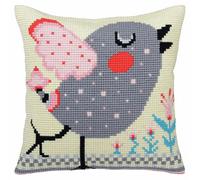 Collection d'Art Cross Stitch Cushion: Silhouette on Left