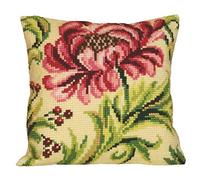 Collection d'Art Cross Stitch Cushion: Wild Rose (Right), acrylic