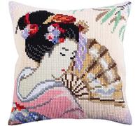Collection d'Art Cross Stitch Kit: Cushion: Beautiful Japanese, 40 x 40cm, Multicolor