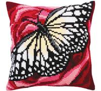 Collection d'Art Cushion KIT/Butterfly GRAPHICS/40 X 40, Cotton Acrylic, Multi, 40 x 40cm