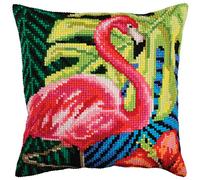Collection d'Art Cushion KIT/Pink FLAMINGO/40 X 40, Multi, 40 x 40cm,5361