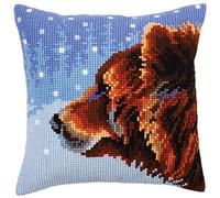 Collection d'Art Cushion KIT/Winter ANIMALS/40 X 40, Cotton Acrylic, Multi, 40 x 40cm