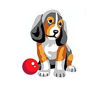Collection D'Art Dog with Red Ball Tapestry Kit, 100% Cotton, Multi-Colour, 20 x 25 x 0.1 cm