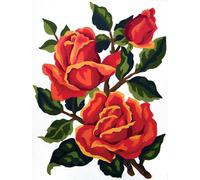 Collection D'Art Flowers Orange Roses Tapestry Kit, 100% Cotton, Multi-Colour, 20 x 25 x 0.1 cm