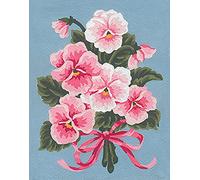 Collection D'Art Flowers Pink Floral Bouquet Tapestry Kit, 100% Cotton, Multi-Colour, 20 x 25 x 0.1 cm