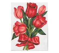 Collection D'Art "Flowers Tulips Tapestry Kit, 100% Cotton, Multi-Colour, 20 x 25 x 0.10 cm
