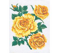 Collection D'Art "Flowers Yellow Roses Tapestry Kit, 100% Cotton, Multi-Colour, 20 x 25 x 0.100 cm