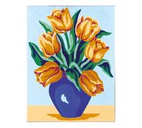 Collection D'Art "Flowers Yellow Tulips Tapestry Kit, 100% Cotton, Multi-Colour, 20 x 25 x 0.100 cm