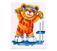 Collection D'Art "Gym Bear Tapestry Kit, 100% Cotton, Multi-Colour, 20 x 25 x 0.100 cm