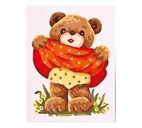 Collection D'Art "Naughty Bear Tapestry Kit, 100% Cotton, Multi-Colour, 20 x 25 x 0.100 cm