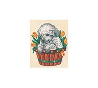 Collection D'Art Tapestry Kit Dog in Flower Bucket, 100% Cotton, Multi-Colour, 20 x 25 x 0.10 cm