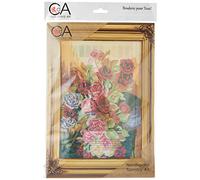 Collection D'Art Tapestry Kit Flowers 2, 100% Cotton, Multi-Colour, 38 x 25 x 0.5 cm