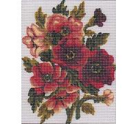 Collection D'Art Tapestry Kit Flowers Anemones, 100% Cotton, Multi-Colour, 20 x 25 x 0.10 cm