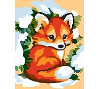 Collection D'Art Tapestry Kit Fox, 100% Cotton, Multi-Colour, 20 x 25 x 0.100 cm