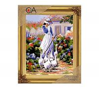 Collection D'Art Tapestry Kit Goose Herder, 100% Cotton, Multi-Colour, 38 x 25 x 0.5 cm