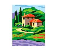 Collection D'Art Tapestry Kit House, 100% Cotton, Multi-Colour, 20 x 25 x 0.100 cm