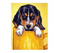Collection D'Art Tapestry Kit Puppy in Yellow Mug, 100% Cotton, Multi-Colour, 20 x 25 x 0.100 cm