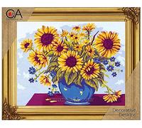 Collection D'Art Tapestry Kit Sunflowers, 100% Cotton, Multi-Colour, 38 x 25 x 0.5 cm