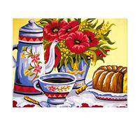 Collection D'Art Tapestry Kit Tea and Cake, 100% Cotton, Multi-Colour, 38 x 25 x 0.5 cm