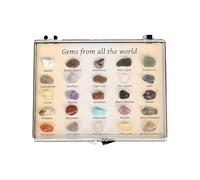 Collection for Kids - Polished Crystal Samples, Rock Specimen Kit | 3.15inch Geology Stones with Identification Chart, Educational Gift for Kids Christmas Birthday Earth Science Discovery