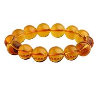 Collection Grade Citrine Energy Beads Bracelet - Natural Healing Crystal Bracelet for Men and Women, Stretch Gemstone Jewelry, Reiki Gifts(10mm)