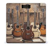 Collection Guitar Bathroom Scale for Body Weight Bathroom Weighing Scales with Back Lit LED Display Sturdy Tempered Glass Body Weight Bathroom Scale 400lb Weighing