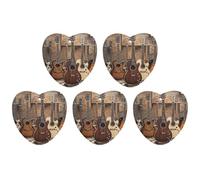 Collection Guitar Car Air Freshener Hanging Incense Chips 5 Pack Automotive Scented Hanging Sheets for Car Home Auto Interior Decor Love Form,black-style