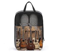 Collection Guitar Shoe Bag Waterproof & Breathable Shoe Pouch for Travel, Portable Carry Case for Sports Sneakers, Gym, Vacation