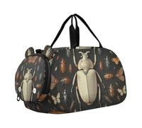 Collection Insect Lover Boy's Gym Duffel Bag with Shoes Compartment Lightweight Carry On Weekender Bag for Travel, Sports, Duffel, Weekender