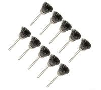Collection of 10 Mini Wire Brushes Perfectly Suited to Work with Drill or For Grinder on Various Metals