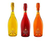 Collection of 3 Accademia Prosecco By Easy Wine Shop Red, Yellow and Orange