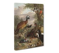Collection Of Birds Vol.1 By Melchior D'Hondecoeter Canvas Print | Gallery Wrapped 30mm Frame Wall Art | 20x14 inches | Ready to Hang | Classic Bird Picture | Living Room Bedroom Lounge Office
