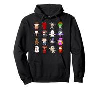 Collection of Creatures Ghosts Witches Zombie Halloween Joke Pullover Hoodie