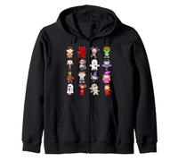 Collection of Creatures Ghosts Witches Zombie Halloween Joke Zip Hoodie