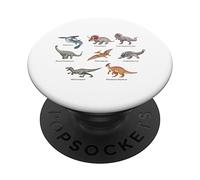 Collection of cute Dinos Dinosaurs Art Illustration PopSockets Swappable PopGrip