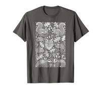 Collection of Forest Mammals Squirrel Fox Badger Mouse T-Shirt