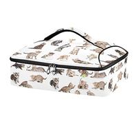 Collection of Funny Playful Cats Kittens Isolated on White Reusable Insulated Pizza Bag, Waterproof Food Delivery Bag, with Handle Lid Leakproof Pizza Holder Tote for Hot or Cold Food