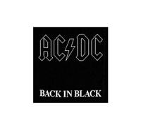 Collection Patch Back in Black Band Logo Official woven sew on Black (10 cm x 10 cm) | Size: 10 cm x 10 cm Collection Black 10 cm x 10 cm