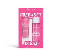Collection Cosmetics Prep and Set Duo, Primed & Ready, Dewy Primer, Setting Spray, Hydrating & Brightening, Makeup Gift Set