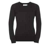 Collection V-Neck Knitted Pullover Sweatshirt Russell Charcoal XXS