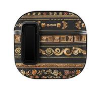 Collections of Old Greek Ornaments Golden Antique Borders Dark Cute Case PC Earbud Cases Protective Cover Compatible for AirPods 4