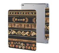 Collections of Old Greek Ornaments Golden Antique Borders Dark Cute Protective Case Compatible for IPAD 2017/2018/Air1/Air2 (9.7in) Trifold Tablet Cover Non-Slip Cases