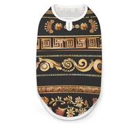 Collections of Old Greek Ornaments Golden Antique Borders Dark Dog Shirts Patterned Pet Clothes Tank Top Sleeveless T-Shirt for Cats Puppy M