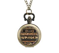 Collections of Old Greek Ornaments Golden Antique Borders Dark Vintage Pocket Watch Alloy Pendant Watches Necklace Gift for Men Women Coppery-Style