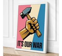 Collective Action Retro Canvas Wall Art Print 18x12 Inch