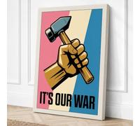 Collective Action Retro Canvas Wall Art Print 18x12 Inch