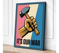 Collective Action Retro Canvas Wall Art Print 36x24 Inch