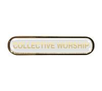Collective Worship Gel Domed White School Bar Badge