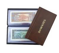 COLLECTOR ALBUM FOR BIG BANKNOTES NOTES Banknote Album with 20 pages 11x19cm (BROWN)