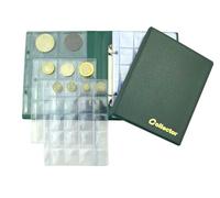 COLLECTOR Coin Album, 126 Mix Sizes, Green, 10 Pages, 125mm x 170mm, Silver, Unisex